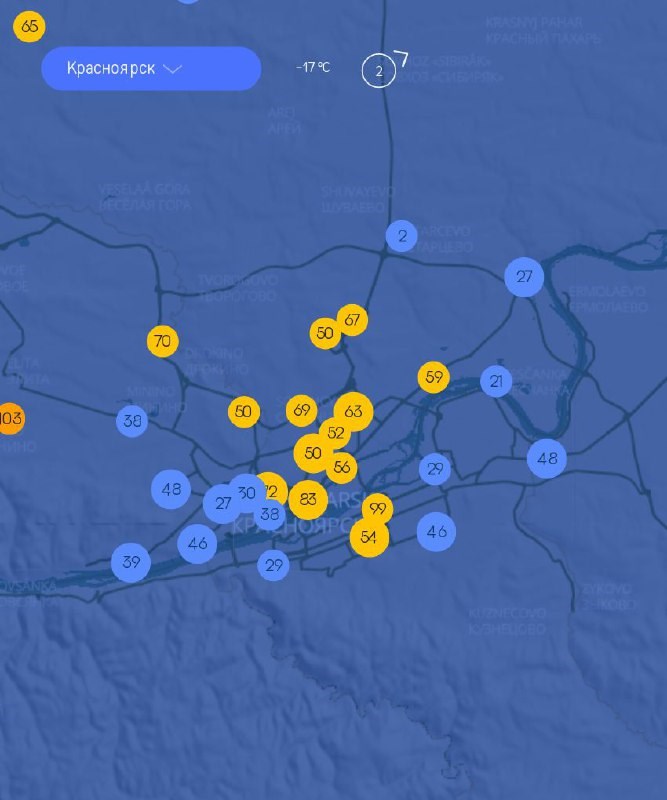 Карта загрязнения красноярского края