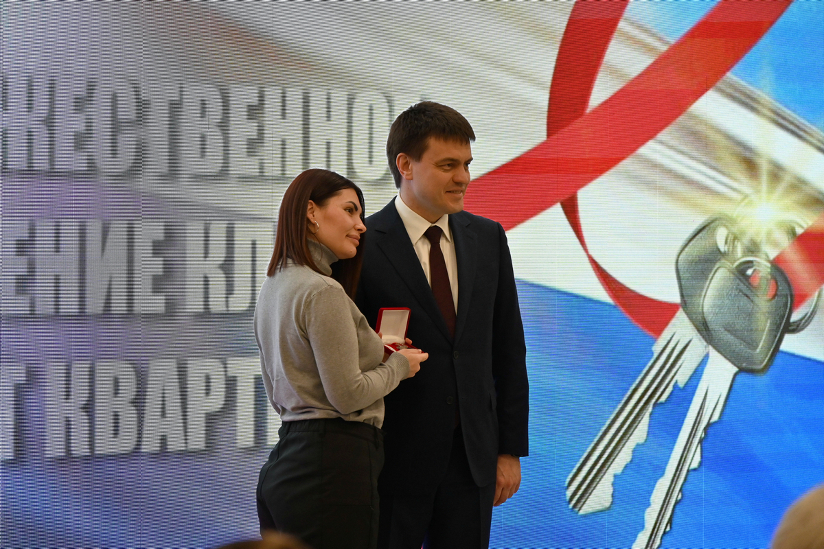 Вручение ключей от новеньких квартир